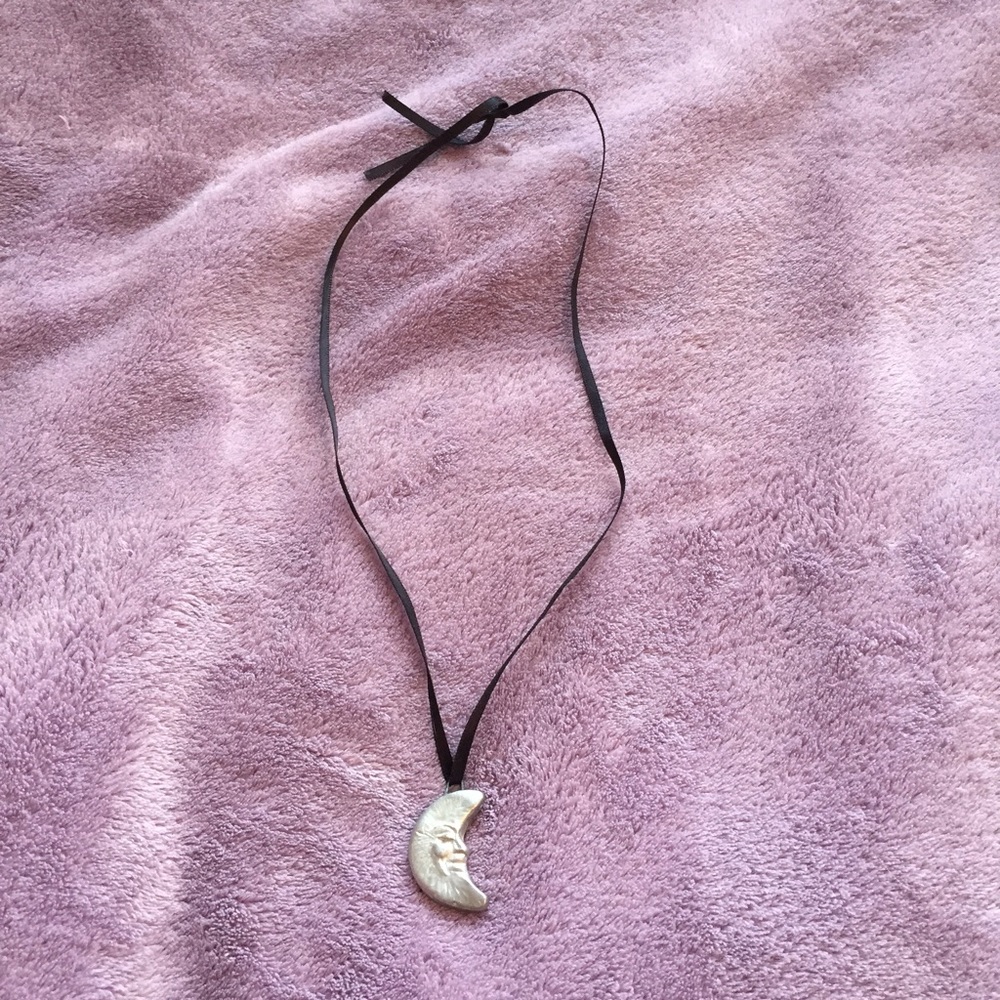 {brandy melville} Silver Moon Pendant Necklace - Picture 3 of 3